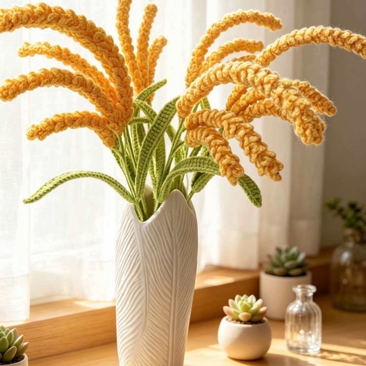 Crochet lily arrangement